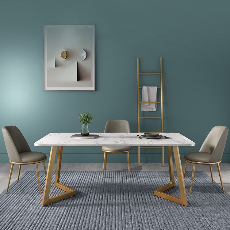 Nordic 1/4/5 Pieces Dining Set Sintered Stone Dining Table with Leather Chairs