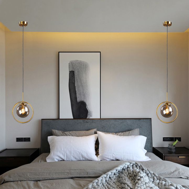 Luminaire pendentif en verre globe