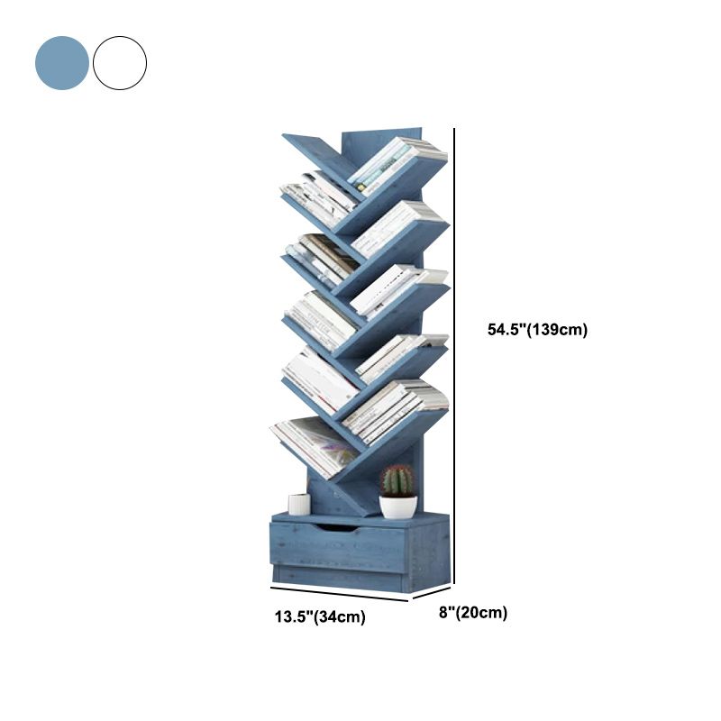Engineered Wood Shelf Bookcase Corner Modern Vertical Book Shelf 13.4" L X 7.9" W