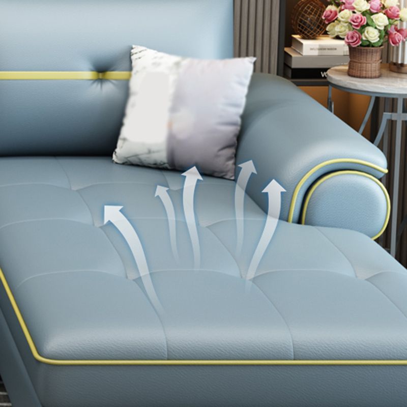 Faux Leather Modern Sofa 31.49"W Pillow Top Arm Sofa for Living Room