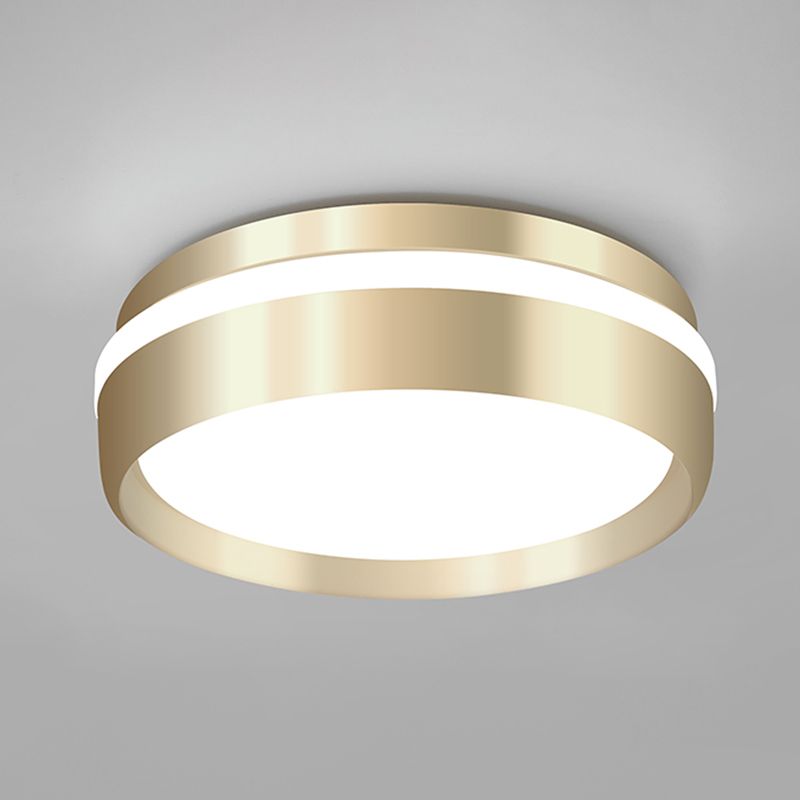 Gold Circular Flush Mount Lamp Modern Style Metal LED Flush Mount Lighting for Bedroom