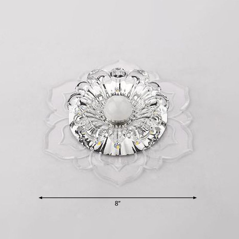 Blossom Shade Crystal Flush Light Moderne stijl Helder LED-plafondlamp voor foyer