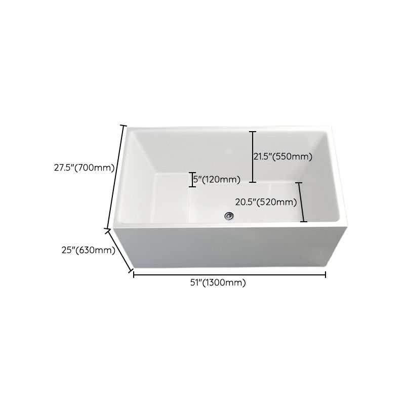 Soaking Acrylic Bathtub Antique Finish Back to Wall Bath Tub
