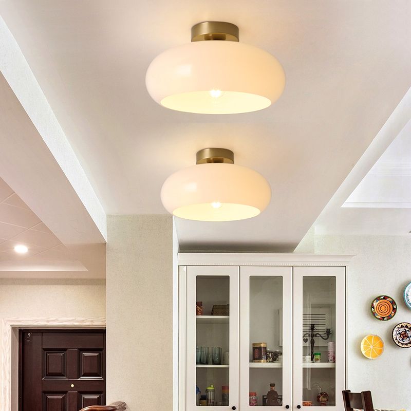 Nordic Ceiling Light Dome Flush Mount Ceiling Light Fixture with Glass Shade