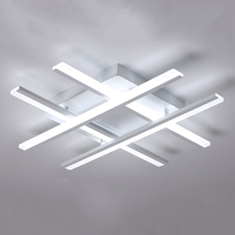 Plafonnier LED en forme de ligne, montage encastré en fer moderne pour chambre à coucher et salon