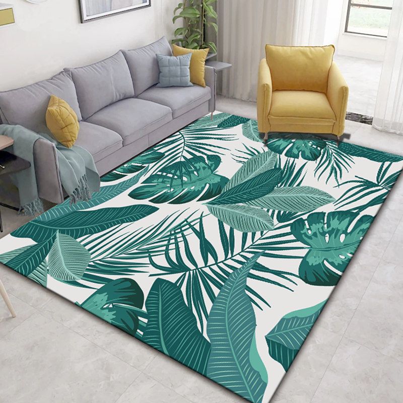 Glam Nordic Area Rug Multi-Colored Plant Carpet Stain Resistant Washable Anti-Slip Backing Rug for Sitting Room