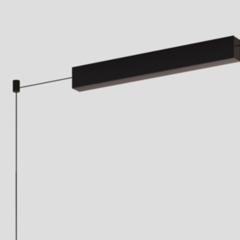 Black and White Kitchen Island Fixture Linear Modern Iron Pendant Light