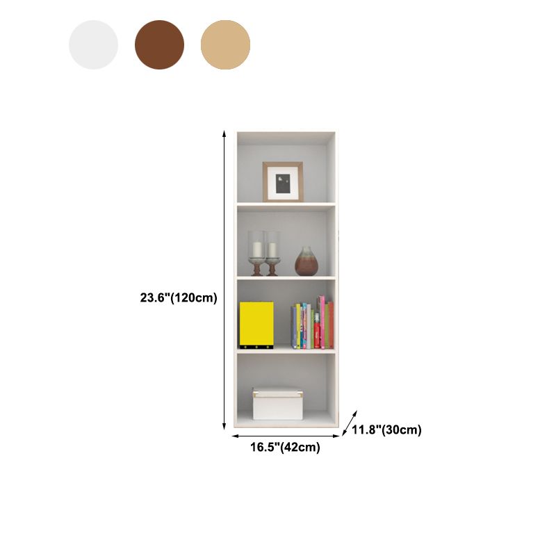 Modern Vertical Closed Back Shelf Bookcase Corner Engineered Wood Book Shelf for Home