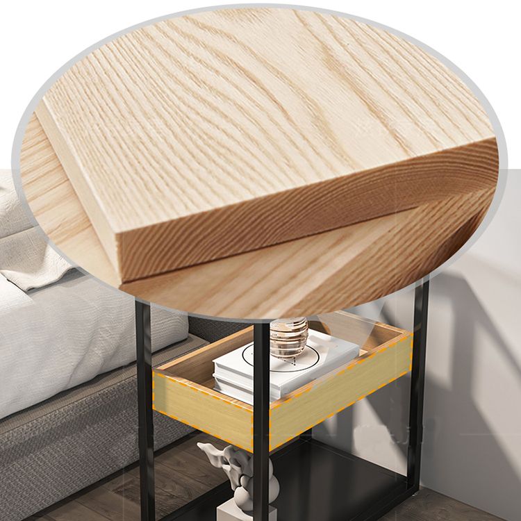 Metal Nightstand Contemporary Glass Top Night Table with Shelves