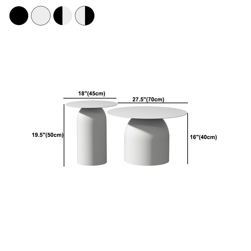 Mid-Century Modern Metal Coffee Table Round 1/2 Cocktail Table