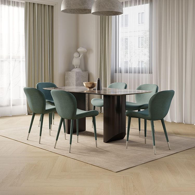 Modern Rectangle Dining Table Set 1/4/5/7 Pieces Sintered Stone Top Dinette Set