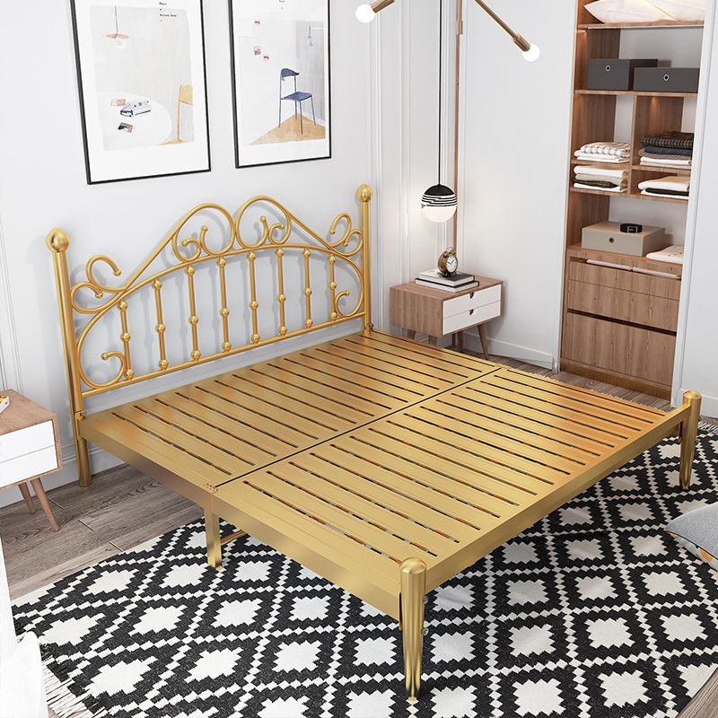 Contemporary Style Standard Bed Metal Bed Frame with Headboard
