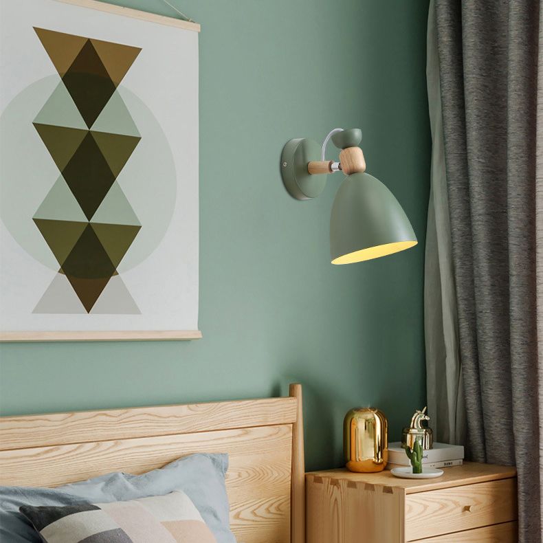 Nordic Style Cone-Shaped Wall Light 1 Light Iron Wall Lamp for Living Room