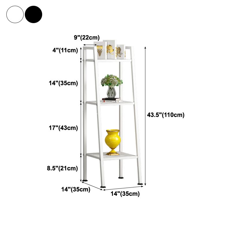 Modern Style Ladder Bookshelf Open Back Metal Bookcase for Home