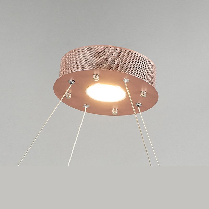 Rose Gold Sputnik Pendant Light in Modern Creative Style Stainless-Steel Firefly Ceiling Light with Acrylic Shade