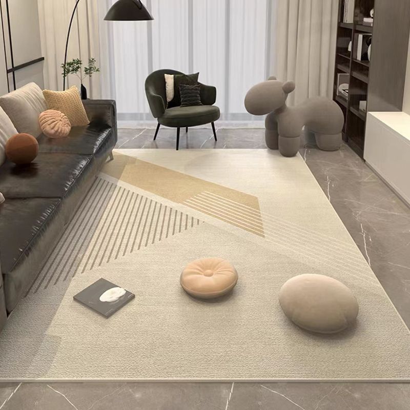 Contemporary Polyster Banded Pattern Bedroom Rectangle Stain Resistant Area Carpet