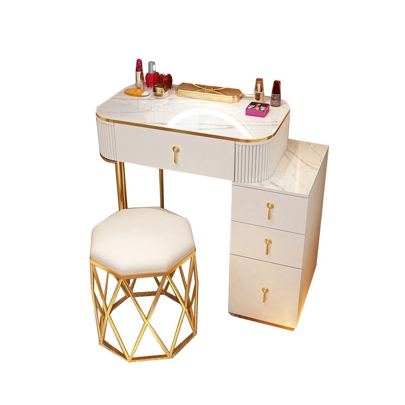 Removable Makeup Counter Bedroom Vanity Dressing Table with Lighted Mirror