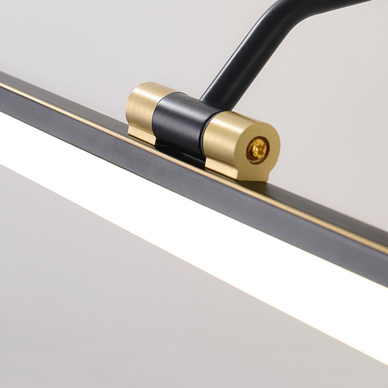 Metal Linear Shape Wall Light Modern Style 1 Light Mirror Wall Mount Light