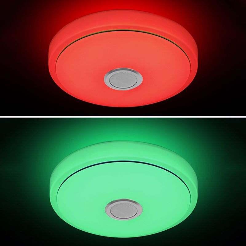 Simple Ceiling Light Fixture Acrylic Bluetooth LED Bedroom Ceiling Flush Mount in White