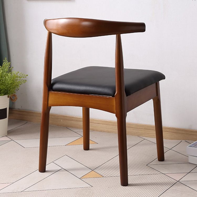 Silla de comedor de madera moderna, silla lateral de piel sintética sin brazos para uso doméstico