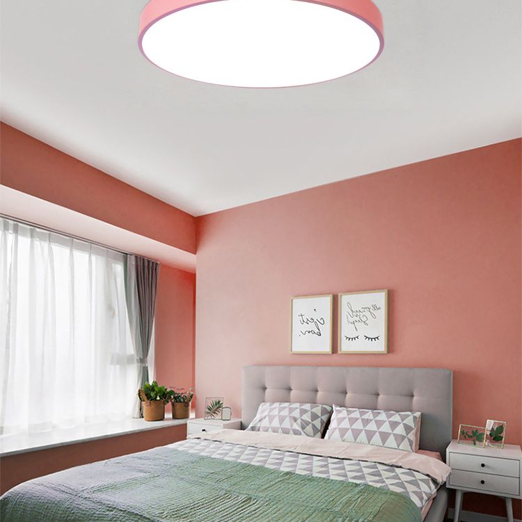 Round Flushmount Lights Macaron Acrylic Ceiling Mounted Fixture for Living Room