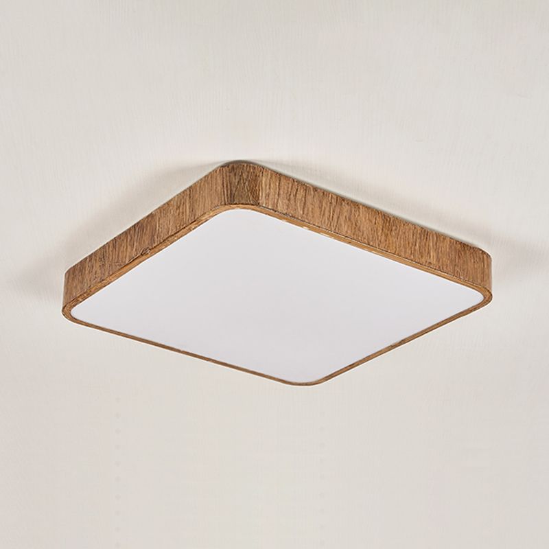 Contemporary LED Geometric Ceiling Flush in Brown Resin and Acrylic Flush Mount