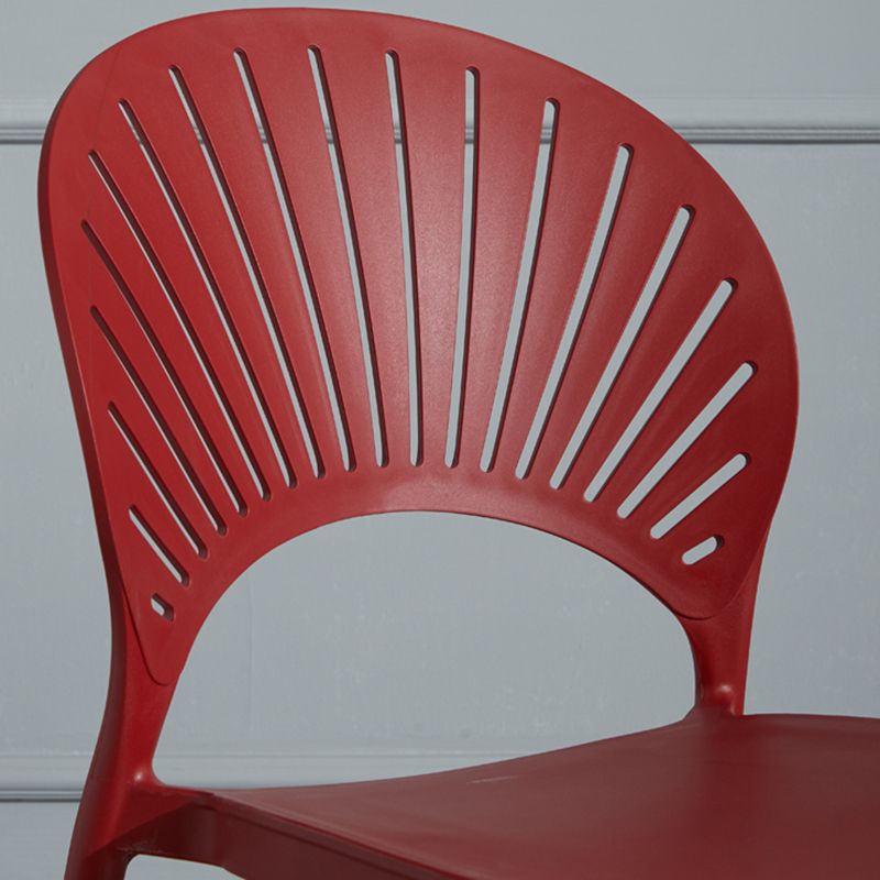 Scandinavian Plastic Armless Chair Kitchen Dining Room Open Back Chair