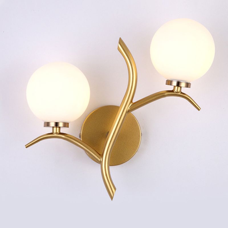 Glass Ball Shade Wall Lighting Fixtures Simple Wall Light Sconce for Bedroom