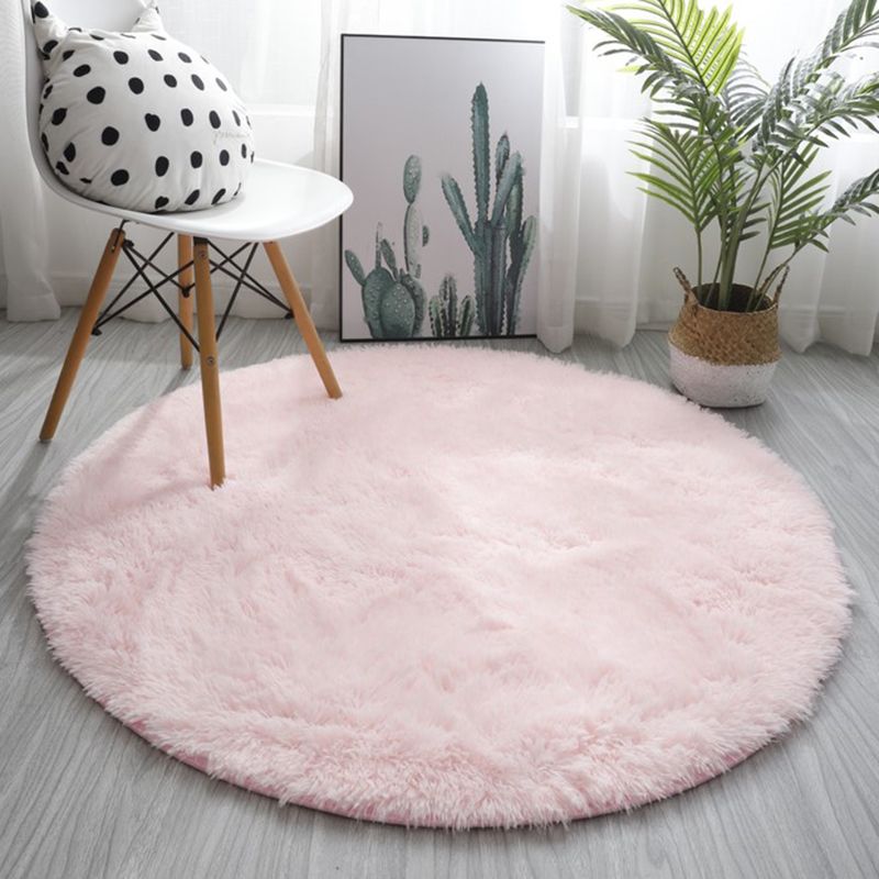 Tapis décontracté rose clair mélangeant des couleurs unies, lavable, pour la décoration de la maison
