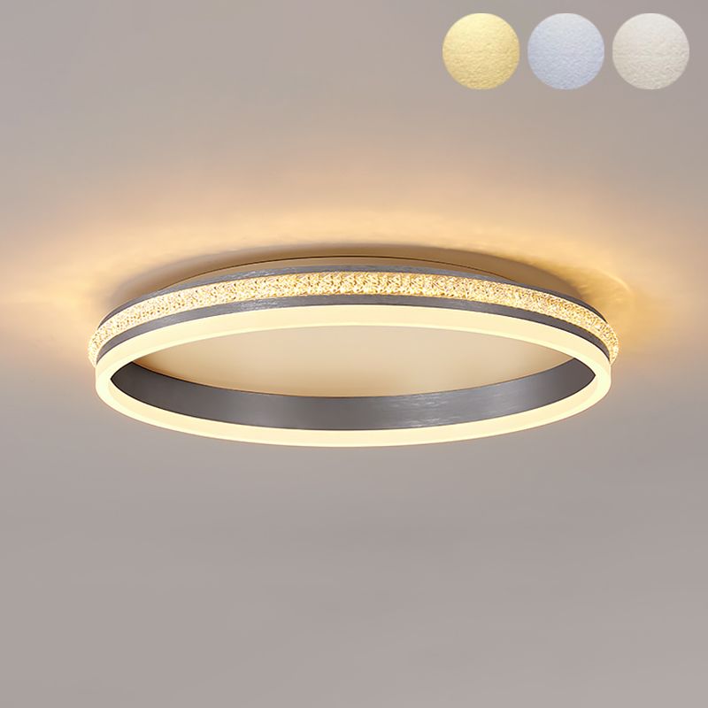 Circular Led Flush Mount Ceiling Fixture Modern Flush Mount Light Metal