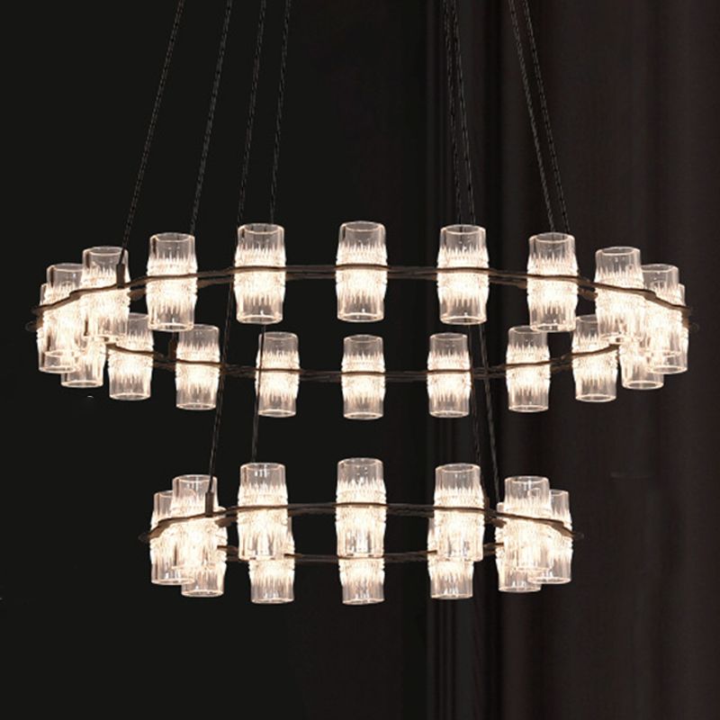 Modern Nordic Pendant Light Metal Linear Chandelier for Dining Room