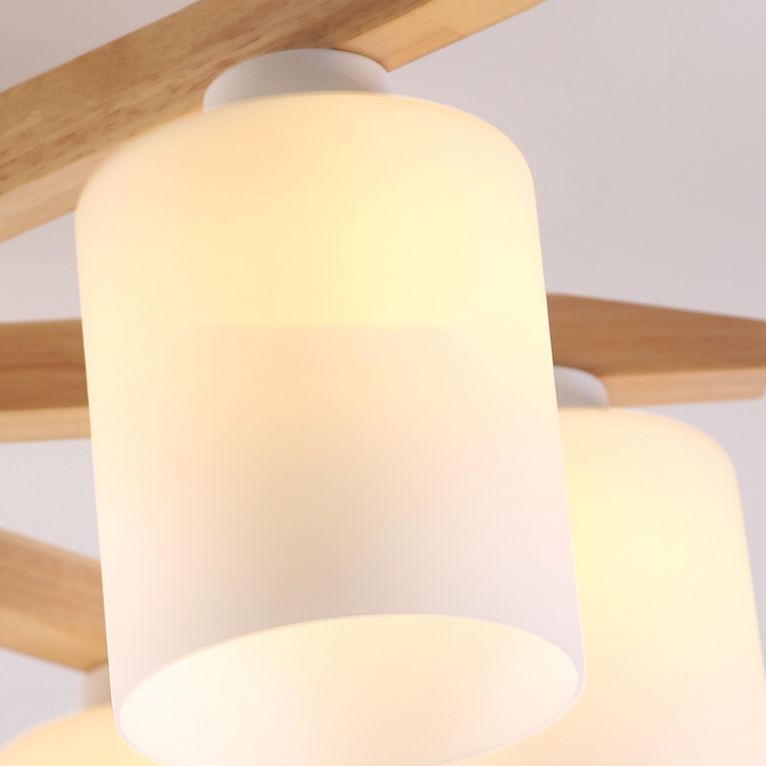 Luz de lámpara de alza contemporánea luces de montaje de lavado de madera en marrón para sala de estar