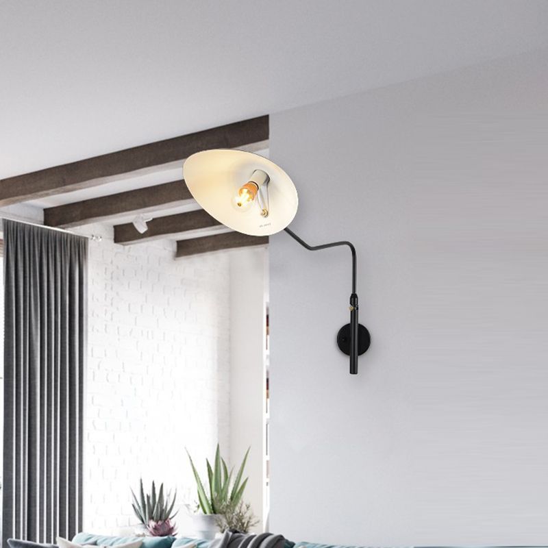 Industrial Style Wall Sconce Iron 1 Light Sconces in Black for Bedroom