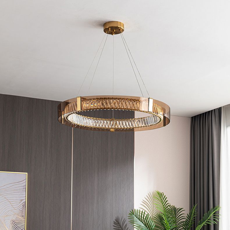 Luce a ciondolo a LED a LED CRYSTALE in lampadario moderno in acciaio inossidabile in stile lusso per camera da letto