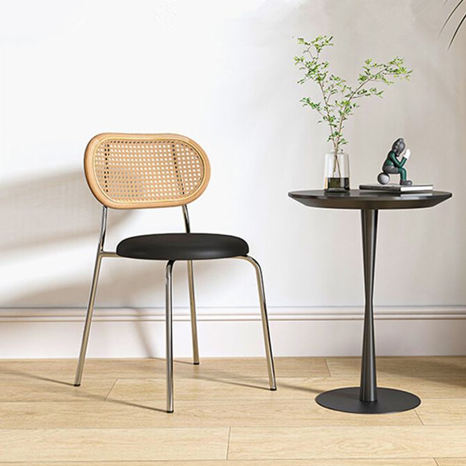 Faux Leather upholstery Dining Chairs Modern Armless Open Back Dining Side Chair