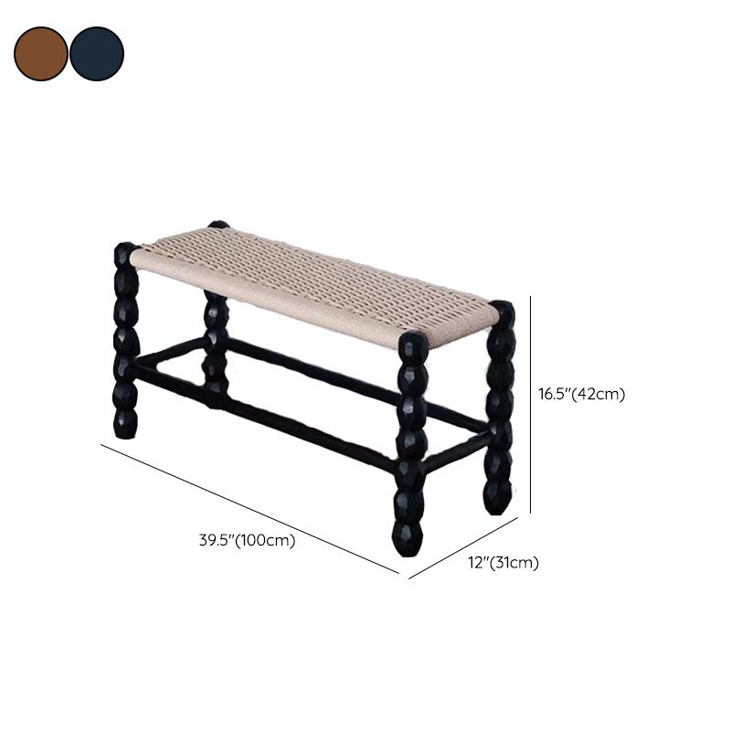 Tropical Seating Bench Solid Wood 12 Inch Width Rectangle Seating Bench