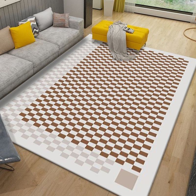 lattice Anti-Slip Backing Rug Rectangle Colorful Soft Loom Rug for Bedroom