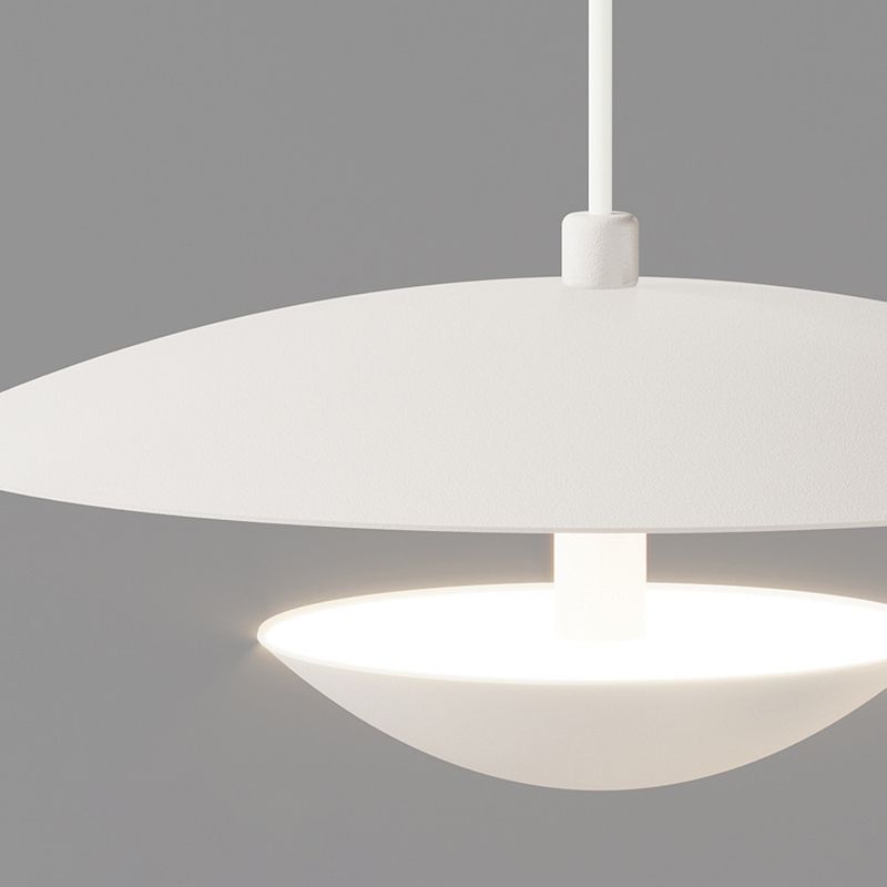 White 5-Light Kitchen Island Lighting Modernism LED Shaded Ceiling Light