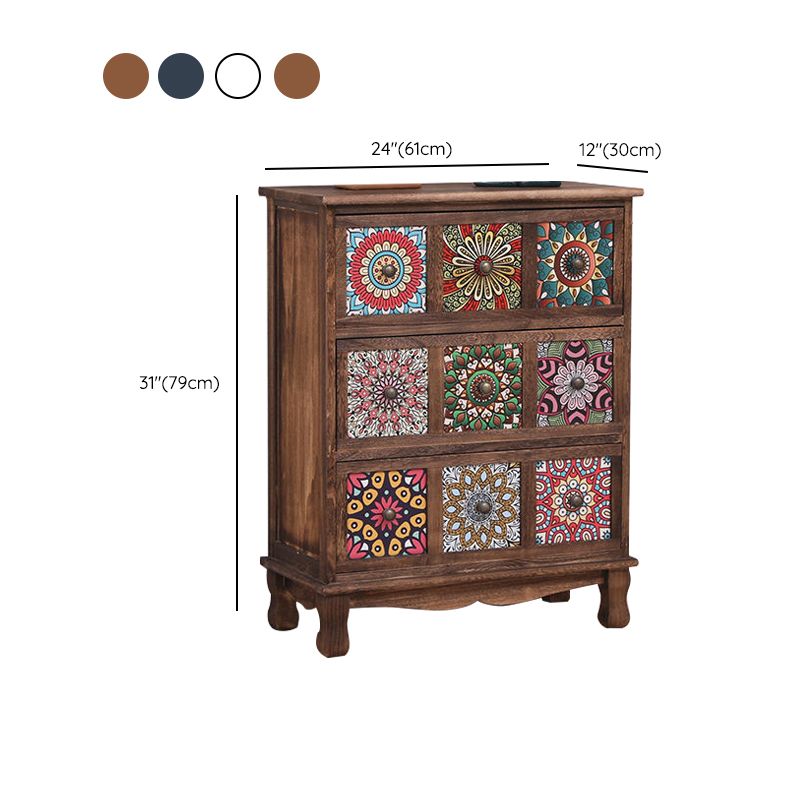 Coastal Storage Chest Solid Wood Dresser with 3/4/5/6 Drawers , 11.7 Inch Width