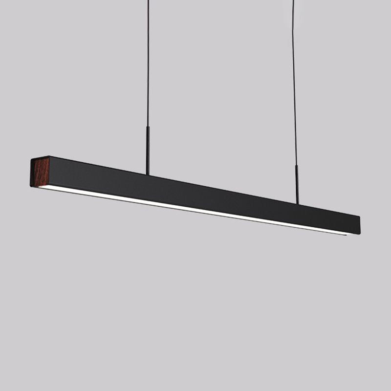 Black Metal Hanging Pendant Lights Contemporary Linear Hanging Lamps for Dining Room