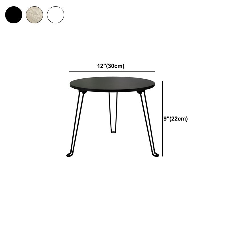 8.6"/12.9"/16.5" Tall Modern 3 Leg Ironcraft Wood Round Top Coffee Table