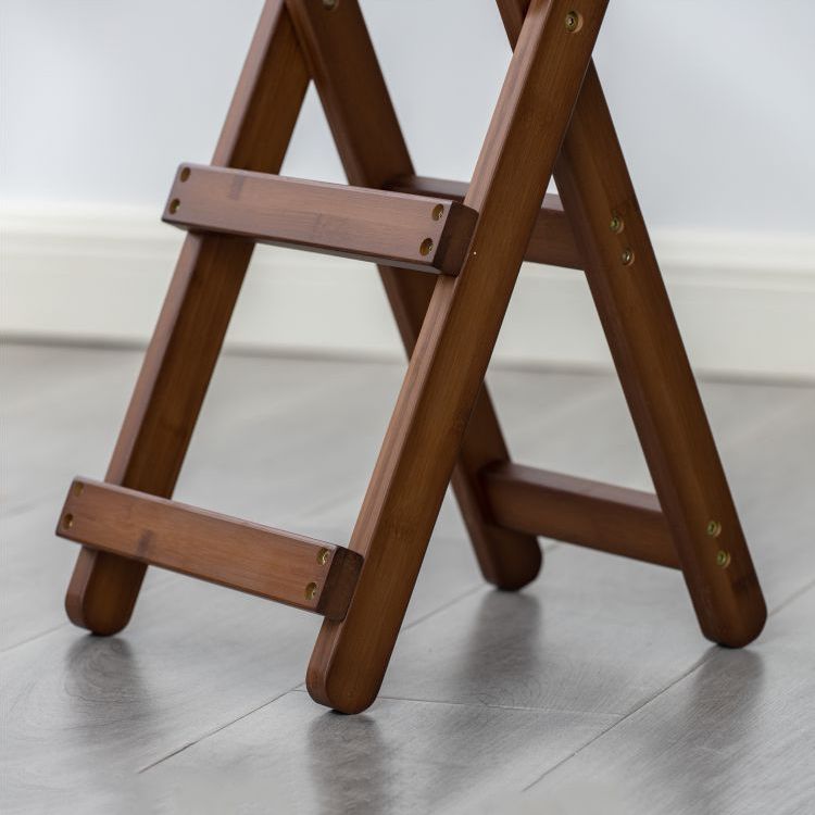 Modern Armless Foldable Counter Stool Wood Household Bar Stool with Pedal