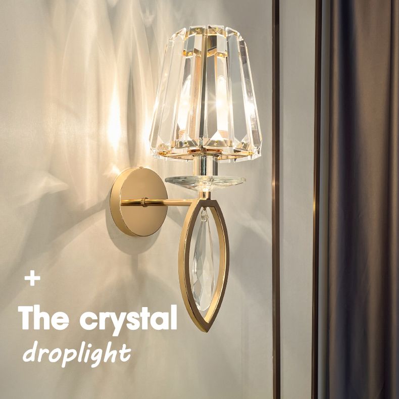 Lumo Postmoderno di sconde di cristallo oro per camera da letto