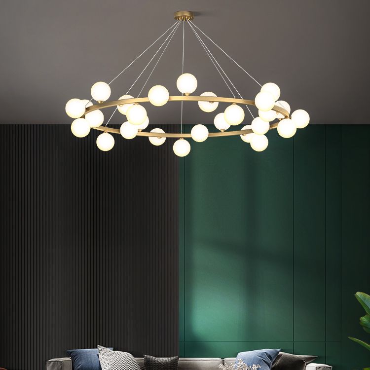 Glob kroonluchter verlichtingsarmaturen Designer Style Multi-Head Suspension Light met witte schaduw