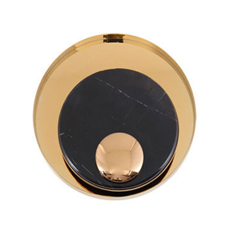 Modern Style Metal Wall Light Round Gold Wall Sconce with Marble for Living Room
