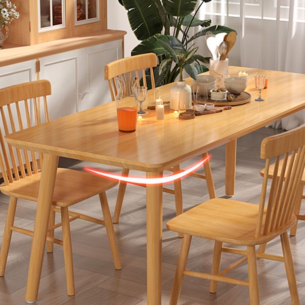 Modern Rectangle Wood Dining Table 1/4/5 Pieces Dining Set for Living Room