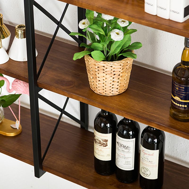 Industrial Style Wooden Bookshelf Wall Mounted Shelf Bookcase