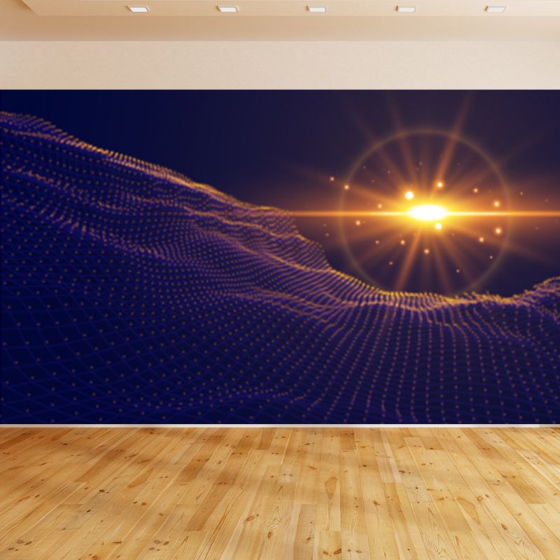 Futuristic Abstract Graphic Mural for Boys Bedroom Customised Wall Covering in Soft Color