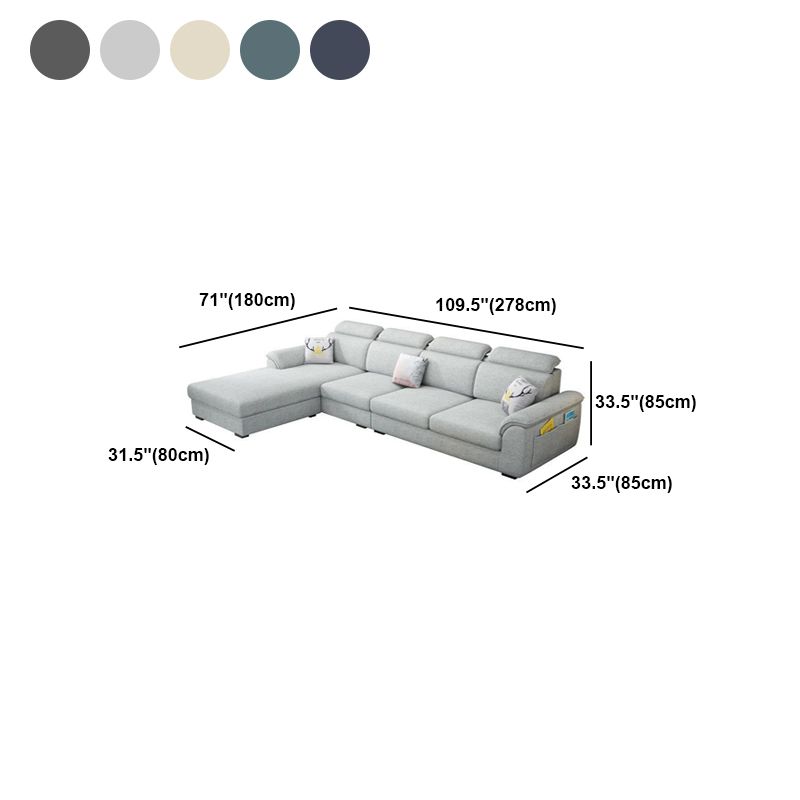 Nordic Style Sofa Bed Solid Wood Frame Multicolor Option with Pocket Storage Sofa