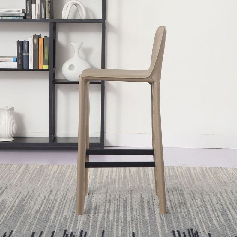 Modern Bar-stool Leather Counter Bar Stool with Metal Legs for Kitchen